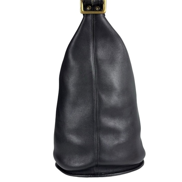 COACH VINTAGE 80S EXTRA LARGE BLACK GLOVETAN LEATHER CLASSIC DUFFLE SAC FEED BAG - Picture 8 of 13